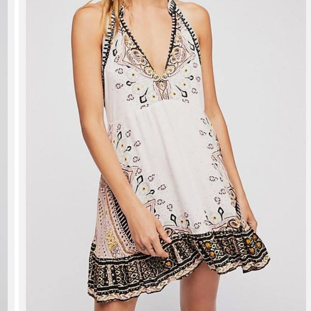 Free People Women's Dresses Steal The Sun Tunic Mini Dress Reversible O23